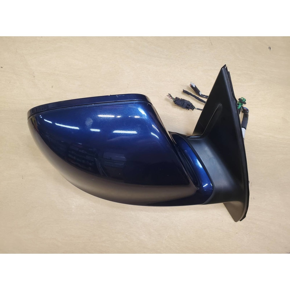 2007-2009 Audi Q7 Passenger Right RH Side Mirror Blue CLIPPED WIRES PARTS REPAIR